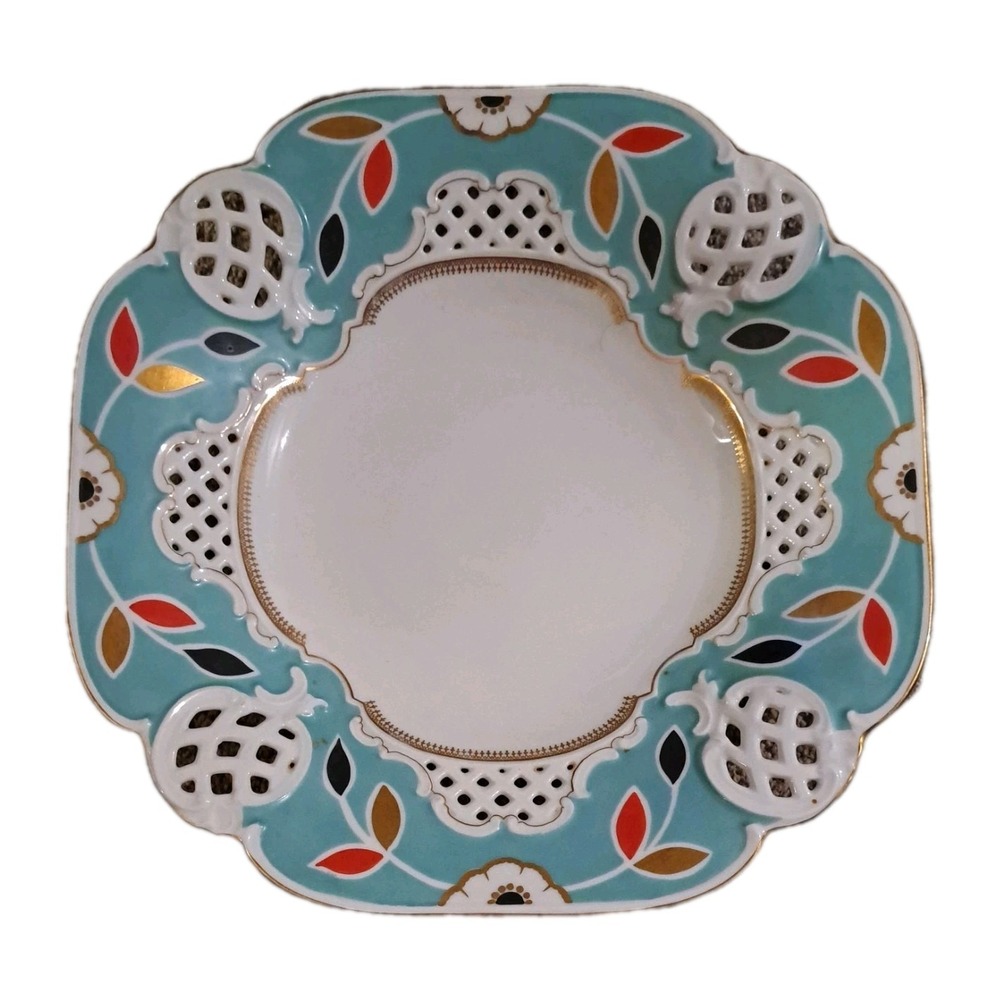 20th Century Bavarian Deco Shallow Hand Painted Porcelain Fruit Bowl Edelstein